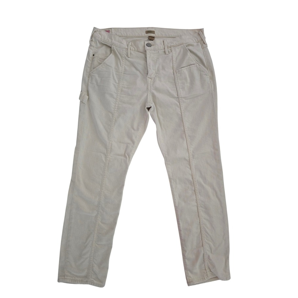 True Religion Audrey Slim Boyfriend Cream Carpenter‎ Pants Women 32 Made in USA